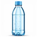 Small Light Blue Plastic Water Bottle on White Background Royalty Free Stock Photo