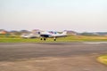 Small light private plane is taking off Royalty Free Stock Photo