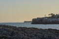 Small Lighthouse on Mallorca torre porto petro, water activities Royalty Free Stock Photo