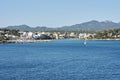 Small Lighthouse on Mallorca torre porto petro, water activities Royalty Free Stock Photo