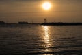 Small lighthouse at sunset