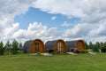 Small little wooden holiday cottages in the Estonian countryside