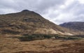 A small Loch with several wooded islands on the Valley floor of Glen Etive, and surrounded by the peaks of the Scottish Highlands. Royalty Free Stock Photo