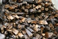 Small logs stacked on top of each other Royalty Free Stock Photo