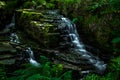 Small Long Exposured Creek With Waterfall In Mystic Forest Near Ullapool In Scotland Royalty Free Stock Photo