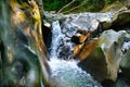 Small lovely refreshing waterfalls among rocks