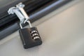 Small Luggage lock, magnetic closure combinations, safety on the road Royalty Free Stock Photo