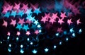 Small luminous bright stars in the shape of a bokeh Royalty Free Stock Photo