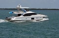 Small Luxury Motor Yacht on the Florida Intra-Coastal Waterway Royalty Free Stock Photo