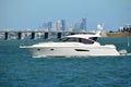 Small Luxury White Motor won the Florida Intra-Coastal Waterway Royalty Free Stock Photo