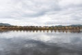 Small many huts by the river with cloudy Royalty Free Stock Photo