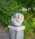 Small marble statue, Veszprem, Hungary