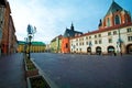 Small market square in Cracow, Poland