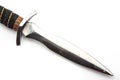 Small dagger hilt and blade closeup on white background