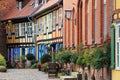 Small medieval houses, surroundings Johanniskloster, Stralsund, Germany