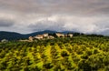 Artimino Tuscany Italy small town under dramatic sky Royalty Free Stock Photo