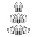 Small, medium and large group of people. Male people crowd line icon. Vector illustration Royalty Free Stock Photo