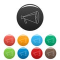 Small megaphone icons set color vector Royalty Free Stock Photo