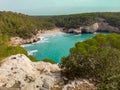 Small Menorca beach on a sunny day. Turquoise water