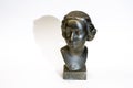 A small metal antique bust of the Soviet ballerina Galina Ulanova