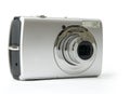 Small metal Digital photo camera Royalty Free Stock Photo