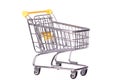 Small empty shopping cart isolated on white background, online shopping Royalty Free Stock Photo