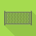 Small metal fence icon, flat style