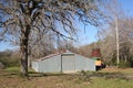 Small Metal Industrial Building Located in Rural Area Royalty Free Stock Photo