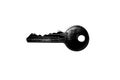 Old silver / black key isolated on white background Royalty Free Stock Photo