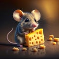 Small mice eating cheese