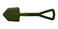 Small military tactical sapper shovel with ergonomic handle. Touristic equipment for camping and tourism