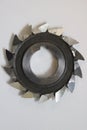 Small milling cutter. Top view. Macro. Russia.