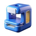 Compact blue and white desktop 3d printer for hobbyists and educational purposes Royalty Free Stock Photo