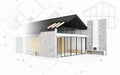 Small modern house project Royalty Free Stock Photo