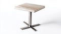 A small, modern side table with a rectangular marble top and a brushed stainless steel base Royalty Free Stock Photo