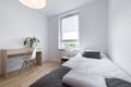 Small, modern sleeping room interior design Royalty Free Stock Photo
