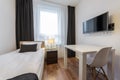 Small, modern sleeping room interior design Royalty Free Stock Photo
