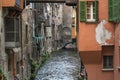 Small Moline canal with old historical italian buildings