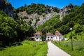 Small monastery Vratna in Serbia under the big stone