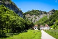 Small monastery Vratna in Serbia under the big stone