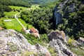 Small monastery Vratna in Serbia under the big stone