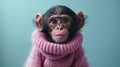 Small Monkey in Pink Sweater Royalty Free Stock Photo
