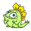 Small monster reptile dinosaur illustration cartoon character Royalty Free Stock Photo