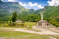 Small mosque in Dragobi in National Park Valbona in Albania, Europe Royalty Free Stock Photo