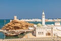 Small mosque on the harbor in Sur, Oman Royalty Free Stock Photo