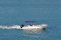 Small motor boat at sea