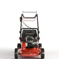 a picture of a small motor powered lawn mower, 3d rendering