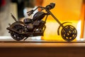 Small motorcycle made from nuts and bolts