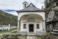 Small mountain church in Formazza Valley at the toce waterfalls