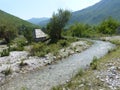 Small mountain river in the Alps of Albania. 